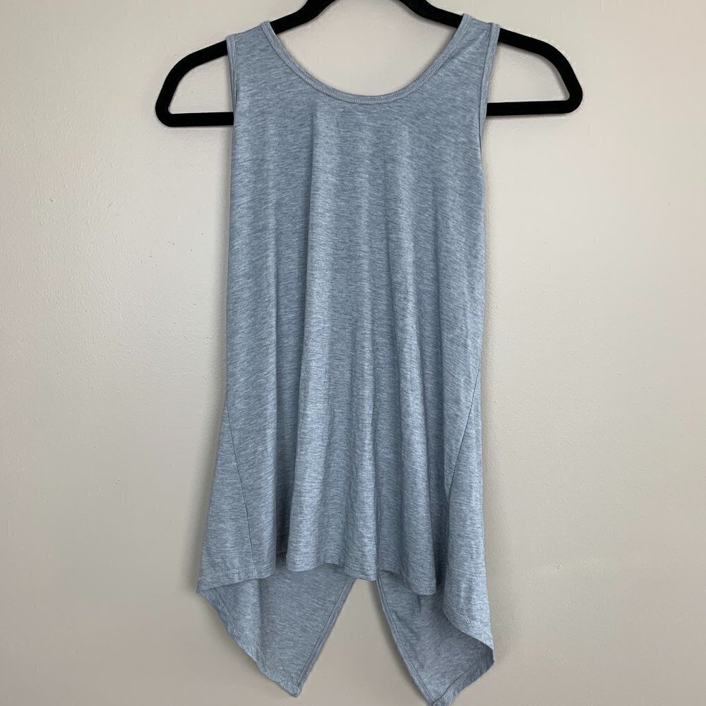 Athleta Grey Split Open Back Tank Top Size Small